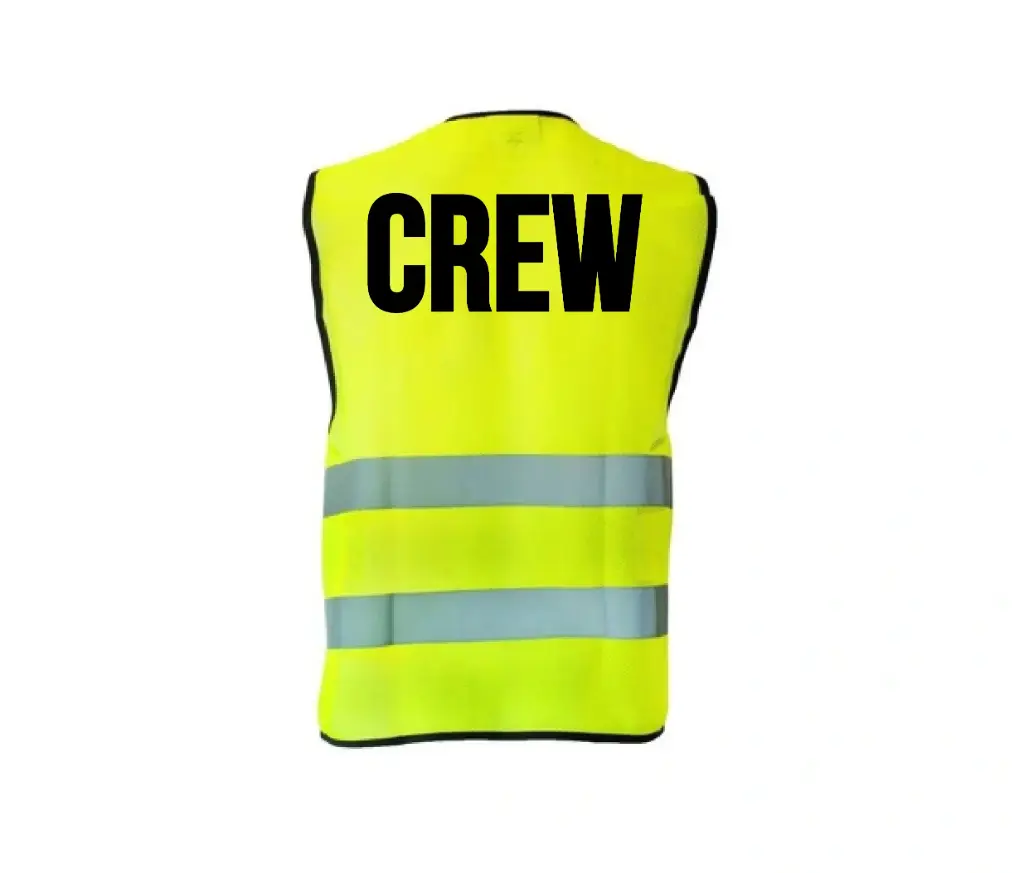 [MVFB0001] Adult Hi-Vis Safety Vest – Gepersonaliseerd (Geel, CREW)