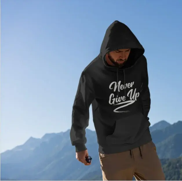 [TB0025] Never give up hoodie (S)